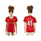 Women's Liverpool #45 Balotelli Red Home Soccer Club Jersey