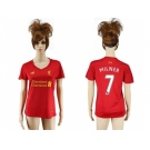 Women's Liverpool #7 Milner Red Home Soccer Club Jersey1