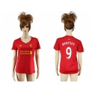 Women's Liverpool #9 Benteke Red Home Soccer Club Jersey