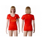 Women's Liverpool Blank Red Home Soccer Club Jersey2