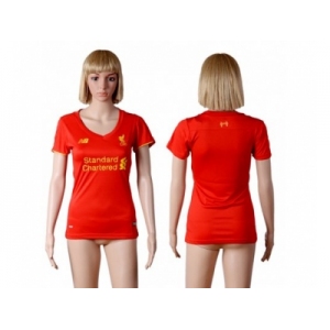 Women's Liverpool Blank Red Home Soccer Club Jersey2