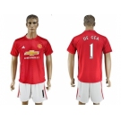 Manchester United #1 DE GEA Red Home Soccer Club Jersey 3