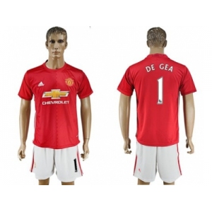 Manchester United #1 DE GEA Red Home Soccer Club Jersey 3