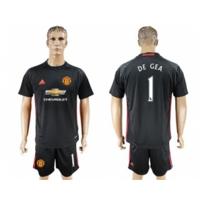 Manchester United #1 De Gea Black Goalkeeper Soccer Club Jersey 1
