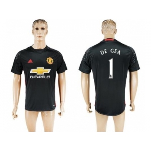 Manchester United #1 De Gea Black Goalkeeper Soccer Club Jersey 2