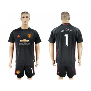Manchester United #1 De Gea Black Goalkeeper Soccer Club Jersey