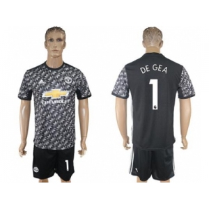 Manchester United #1 De Gea Black Soccer Club Jersey