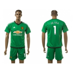 Manchester United #1 De Gea Green Goalkeeper Soccer Club Jersey 1