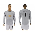 Manchester United #1 De Gea Sec Away Long Sleeves Soccer Club Jersey