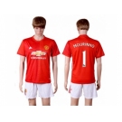 Manchester United #1 Mourinho Red Home Soccer Club Jersey