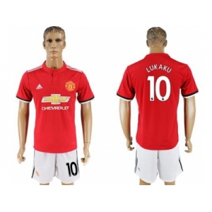 Manchester United #10 Lukaku Red Home Soccer Club Jersey