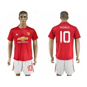 Manchester United #10 Rooney Black Soccer Club Jersey
