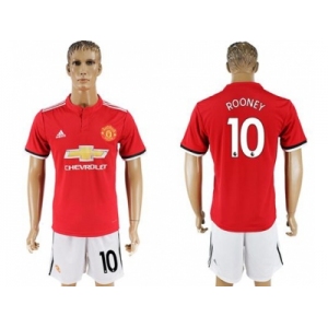 Manchester United #10 Rooney Red Home Soccer Club Jersey