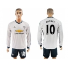 Manchester United #10 Rooney Sec Away Long Sleeves Soccer Club Jersey