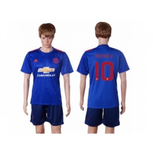 Manchester United #10 Rooney UEFA Champions Away Soccer Club Jersey