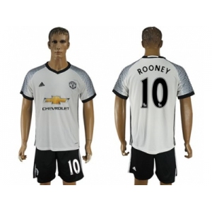 Manchester United #10 Rooney White Soccer Club Jersey