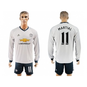 Manchester United #11 Martial Sec Away Long Sleeves Soccer Club Jersey