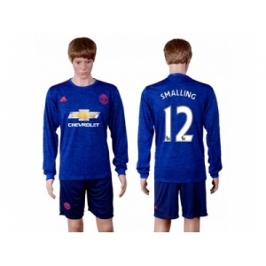 Manchester United #12 Smalling Away Long Sleeves Soccer Club Jersey