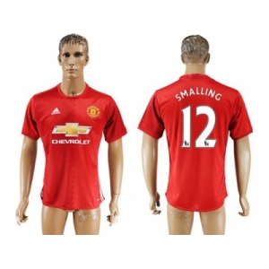 Manchester United #12 Smalling Red Home Soccer Club Jersey 3