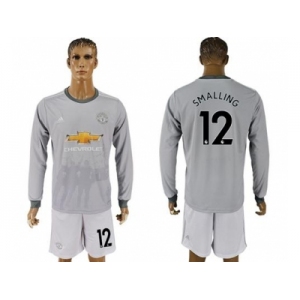 Manchester United #12 Smalling Sec Away Long Sleeves Soccer Club Jersey