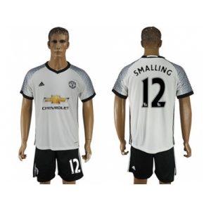 Manchester United #12 Smalling White Soccer Club Jersey