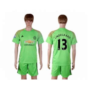 Manchester United #13 Lindegaard Green Soccer Club Jersey