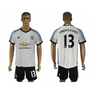 Manchester United #13 Lindegaard White Soccer Club Jersey