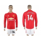 Manchester United #14 Lingard Red Home Long Sleeves Soccer Club Jersey