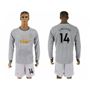 Manchester United #14 Lingard Sec Away Long Sleeves Soccer Club Jersey
