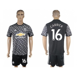Manchester United #16 Carrick Black Soccer Club Jersey