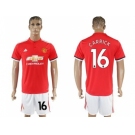 Manchester United #16 Carrick Red Home Soccer Club Jersey 1