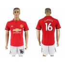 Manchester United #16 Carrick Red Home Soccer Club Jersey
