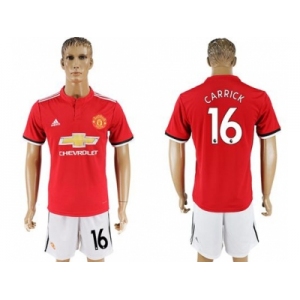 Manchester United #16 Carrick Red Home Soccer Club Jersey