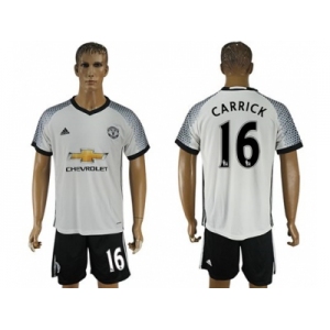 Manchester United #16 Carrick White Soccer Club Jersey