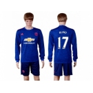 Manchester United #17 Blind Away Long Sleeves Soccer Club Jersey