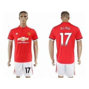 Manchester United #17 Blind Red Home Soccer Club Jersey 1