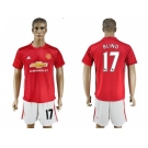 Manchester United #17 Blind Red Home Soccer Club Jersey 3