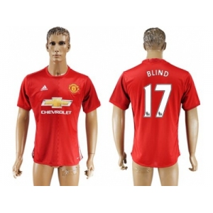 Manchester United #17 Blind Red Home Soccer Club Jersey 4