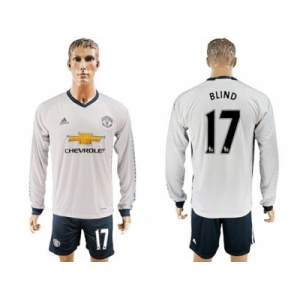 Manchester United #17 Blind Sec Away Long Sleeves Soccer Club Jersey