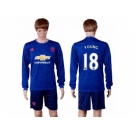 Manchester United #18 Young Away Long Sleeves Soccer Club Jersey