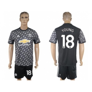 Manchester United #18 Young Black Soccer Club Jersey