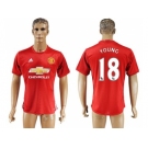 Manchester United #18 Young Red Home Soccer Club Jersey 5