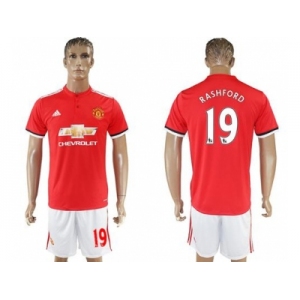 Manchester United #19 Rashford Red Home Soccer Club Jersey 2