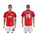 Manchester United #19 Rashford Red Home Soccer Club Jersey 3