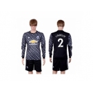 Manchester United #2 Lindelof Black Long Sleeves Soccer Club Jersey