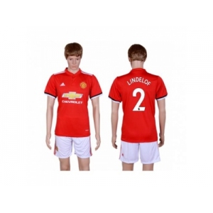 Manchester United #2 Lindelof Red Home Soccer Club Jersey