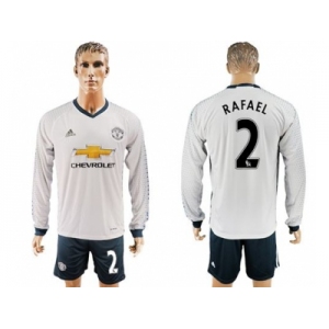 Manchester United #2 Rafael Sec Away Long Sleeves Soccer Club Jersey