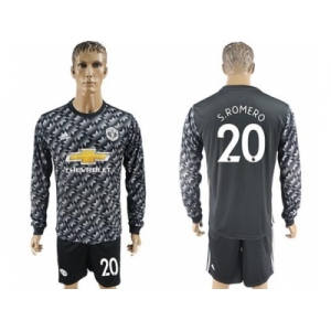 Manchester United #20 S.Romero Black Long Sleeves Soccer Club Jersey