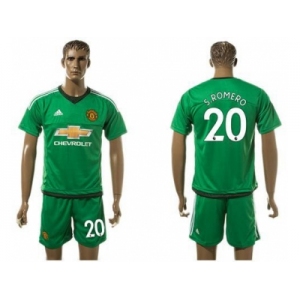 Manchester United #20 S.Romero Green Goalkeeper Soccer Club Jersey 1