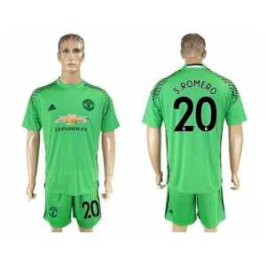 Manchester United #20 S.Romero Green Goalkeeper Soccer Club Jersey 2